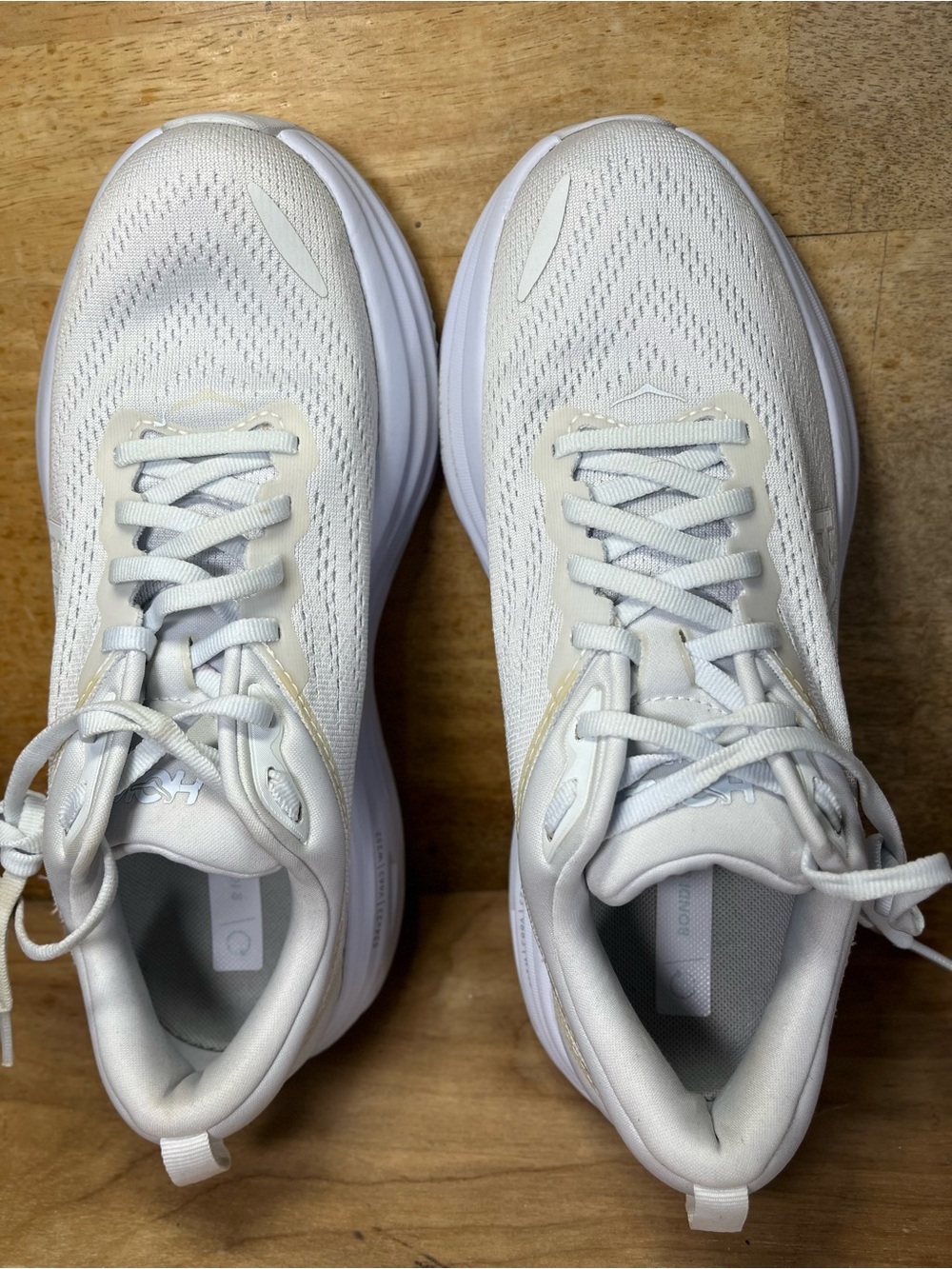 Hoka One One Bondi 8 REFLECTIVE Womens Size 8.5 (B) Running Shoes Sneakers White - Picture 10 of 15